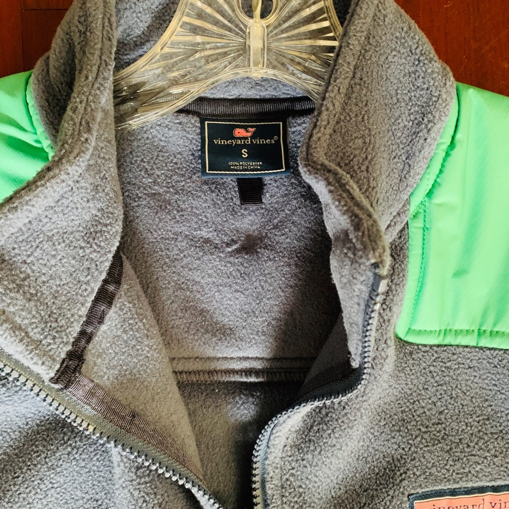 Vineyard Vines Fleece Vest, Blue & Green, Size S